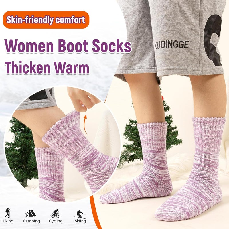AMENLAN Store Women Heated Socks Ski Winter Thermal Hiking Snowboarding Thick Boot Insulated Socks 3 Pairs - Image 3